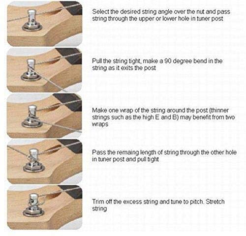 Wilkinson 3x3 Chrome E-Z Post Guitar Tuners E-Z Post Guitar Tuning Keys Pegs Machine Heads with Tulip Buttons - Image 6