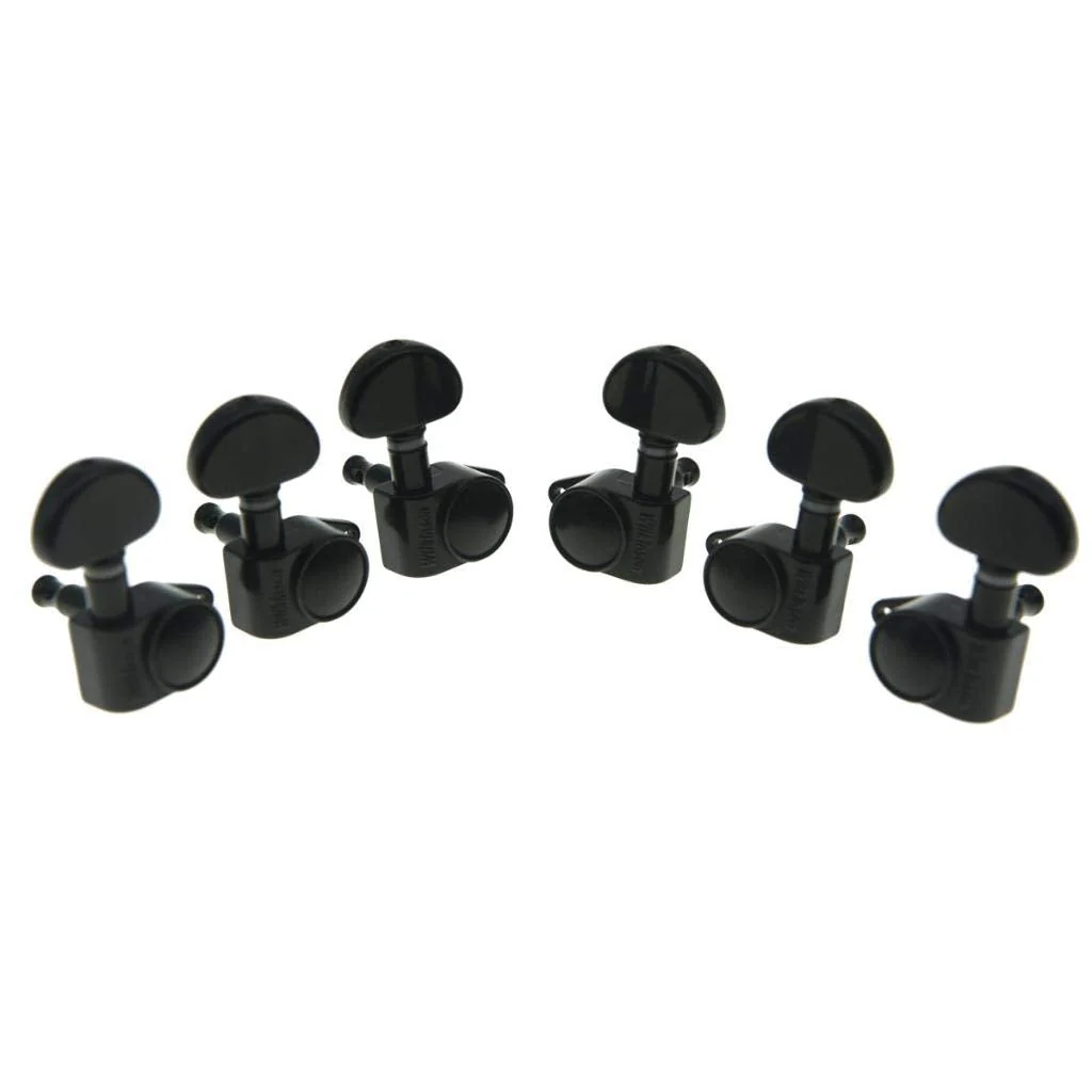 Wilkinson 3x3 ROTO Style Full Size Sealed Guitar Tuners Tuning Keys Pegs Guitar Machine Heads Fits USA Les Paul or Acoustic Guitars Black - Image 2