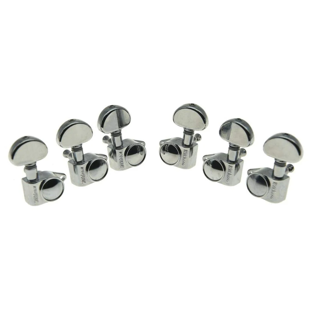 Wilkinson 3x3 ROTO Style Full Size Sealed Guitar Tuners Tuning Keys Pegs Guitar Machine Heads Fits USA Les Paul or Acoustic Guitars Chrome - Image 2