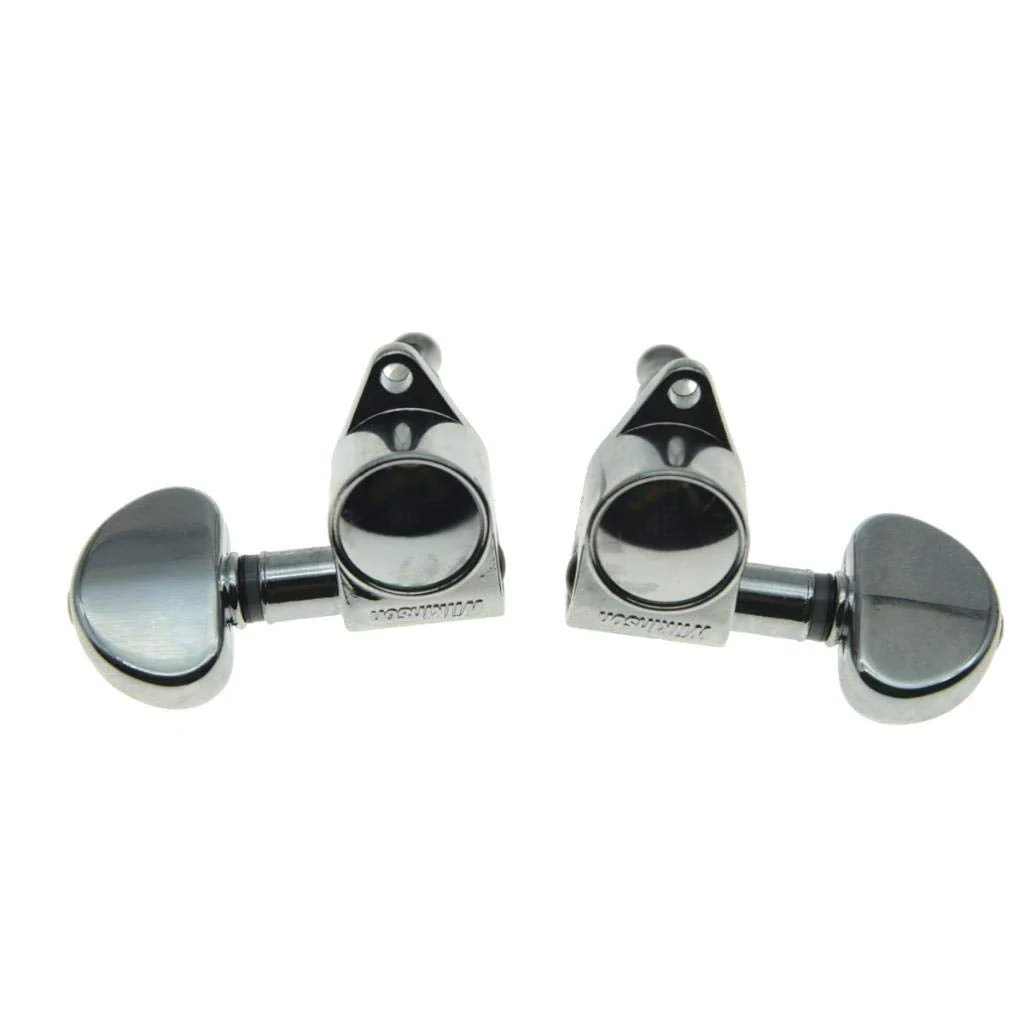 Wilkinson 3x3 ROTO Style Full Size Sealed Guitar Tuners Tuning Keys Pegs Guitar Machine Heads Fits USA Les Paul or Acoustic Guitars Chrome - Image 3