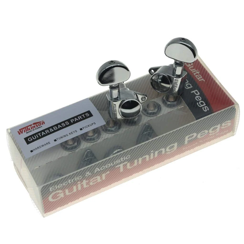 Wilkinson 3x3 ROTO Style Full Size Sealed Guitar Tuners Tuning Keys Pegs Guitar Machine Heads Fits USA Les Paul or Acoustic Guitars Chrome - Image 6