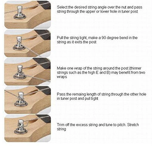 Wilkinson 6 Inline Black E-Z Post Guitar Tuners EZ Post Guitar Tuning Keys Pegs Guitar Machine Heads for Strat Tele - Image 6