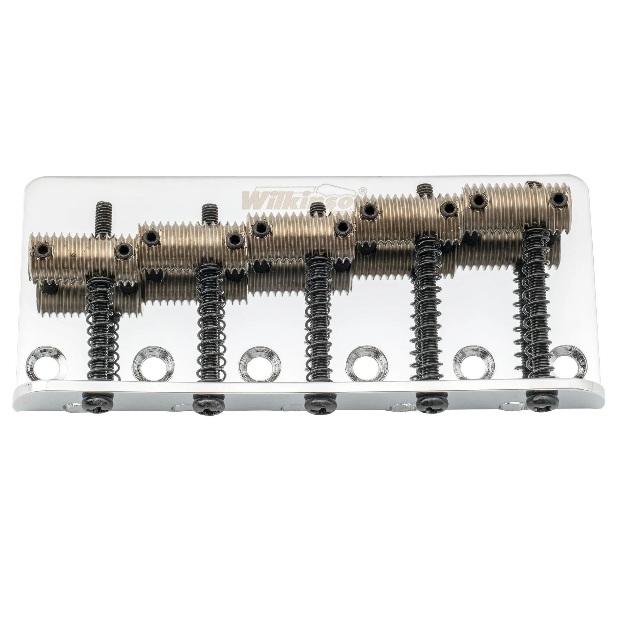 Wilkinson 72mm (2-53/64 Inch) 5-String Bass Bridge Threaded Saddles for Precision/Jazz Bass, Chrome