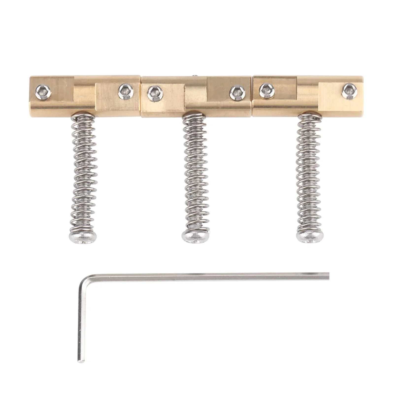 Wilkinson Guitar Bridge Compensated Brass Saddles Set (3pcs) Barrel-Style Bridge Saddle for Tele Vintage Electric Guitar Replacement Part - Image 2