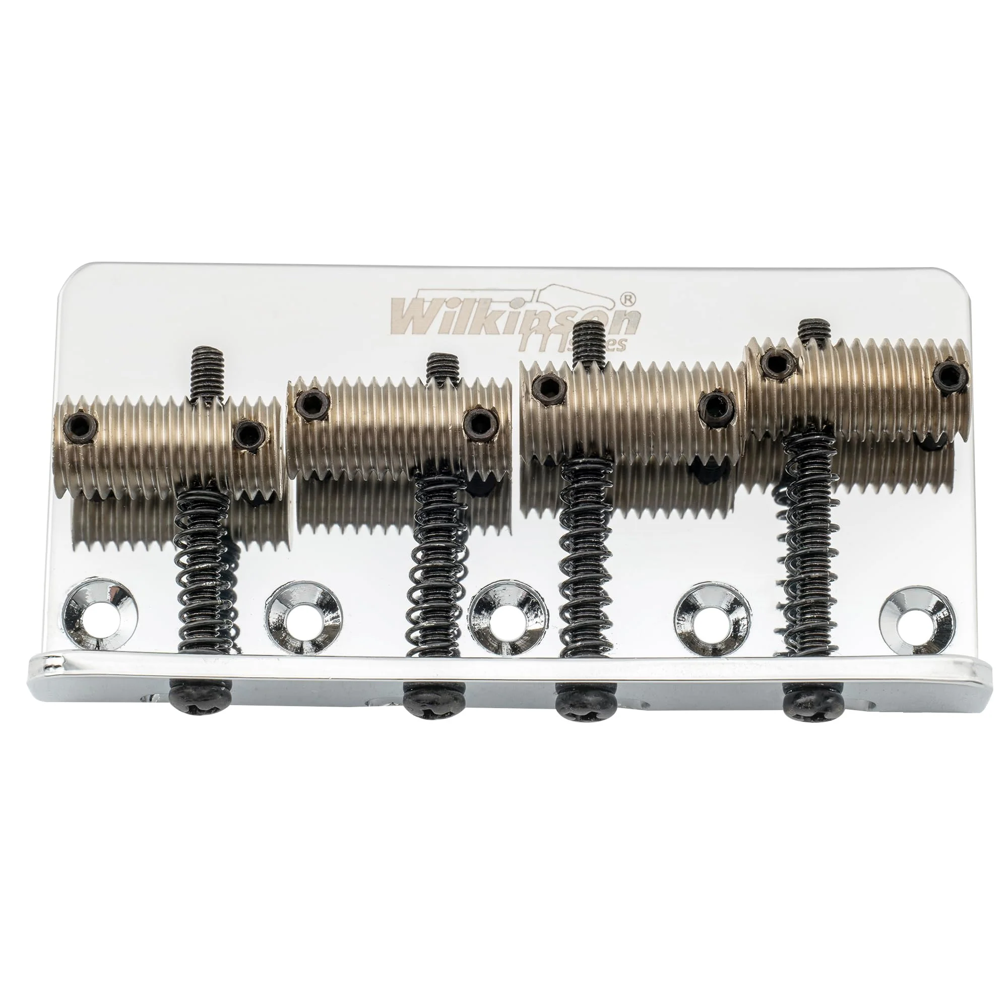 Wilkinson WOB41T 57mm (2-1/4 inch) 4-String Bass Bridge Threaded Saddles for Precision/Jazz Bass, Chrome