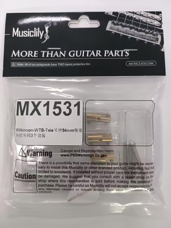 Wilkinson WTB 10.8mm Brass Compensated Guitar Telecaster Bridge Saddles Barrel-Style Saddles Set for Fender Vintage Tele Bridge Electric Guitar Replacement Parts(Set of 3) - Image 8
