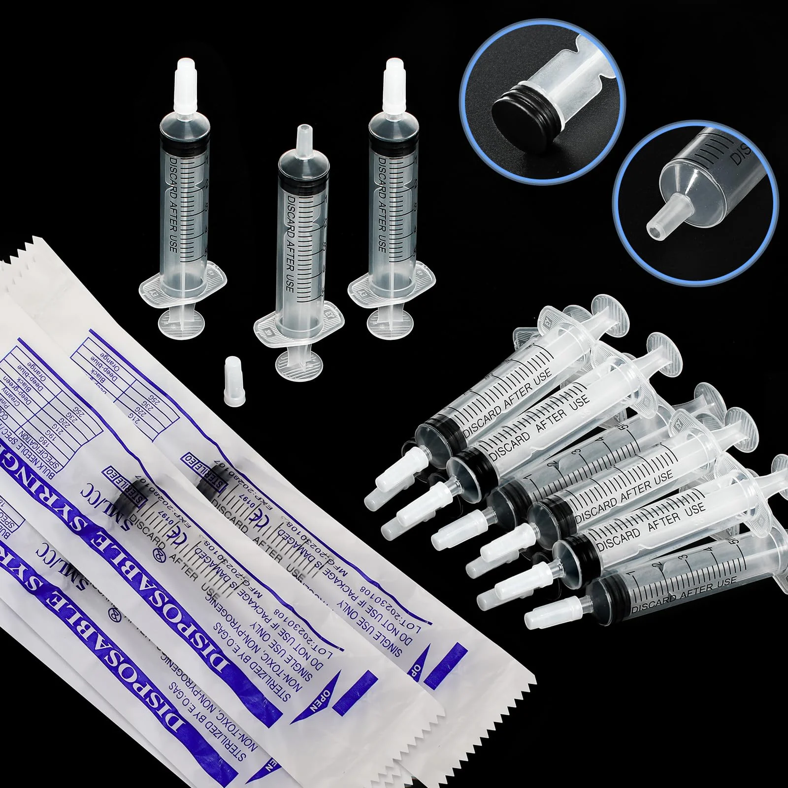 winbest Syringe 5 ml, Pack of 32 Individual Package Plastic Syringe with Cap Plastic Syringe Without Needle Reusable Syringe for Liquid Measurement and Dispensing, Animal Feeding, Plant Watering - Image 5