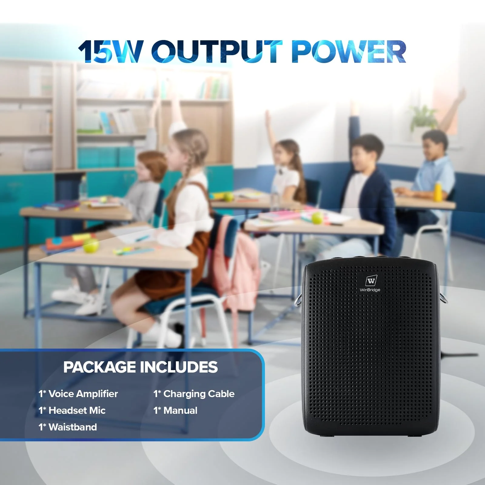 WinBridge Portable Voice Amplifier with Wired Headset Microphone, Small Bluetooth Speaker with Mic,Personal Microphone Speaker for Teachers, Trainers Coaches, Instructors, Tour guides, Public Speakers - Image 6