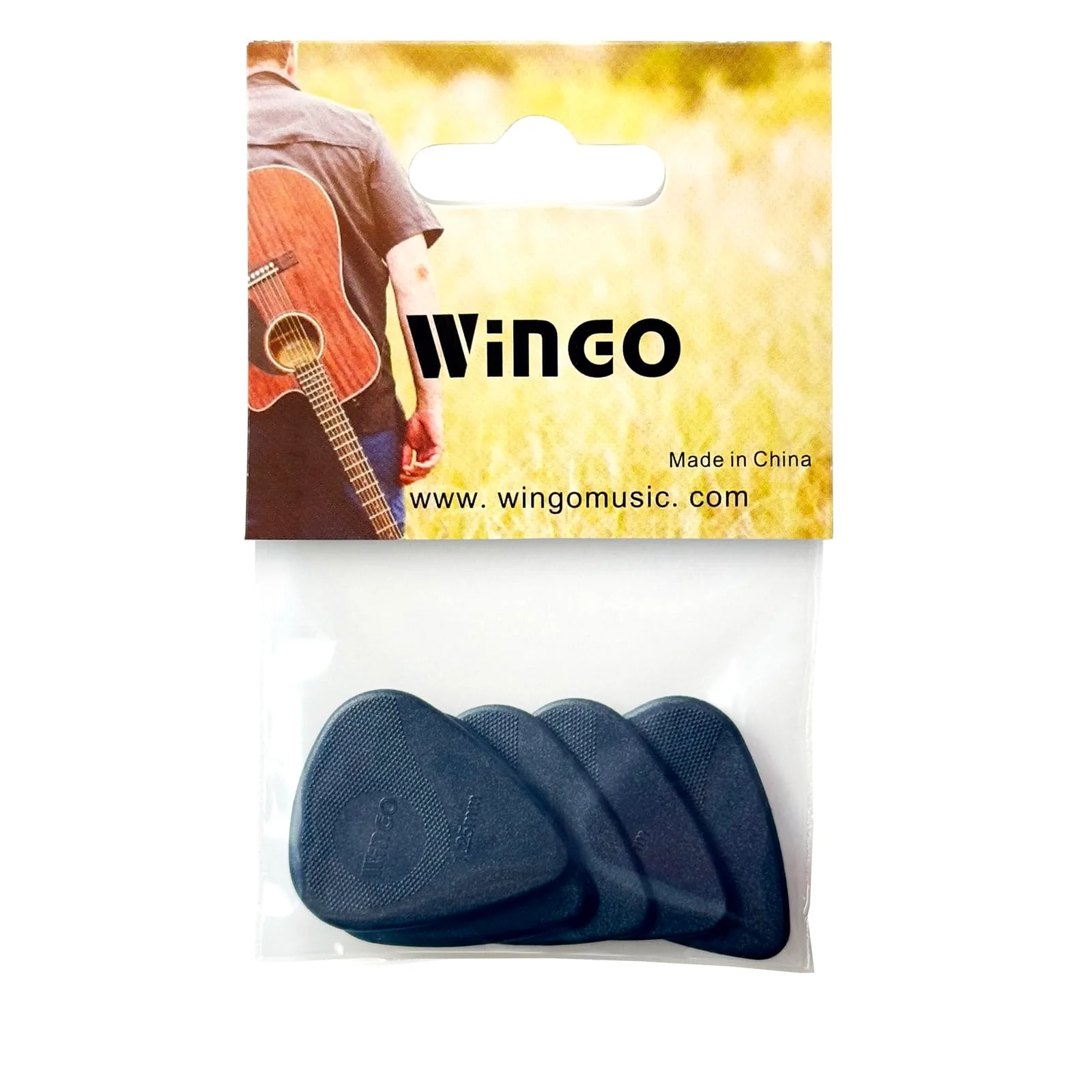 WINGO Guitar Picks with Grip Stamped, Non Slip Picks 5 Pack (073, 088, 1.0, 1.25, 1.5mm) for Acoustic Electric Guitar Bass- Black Color. - Image 7