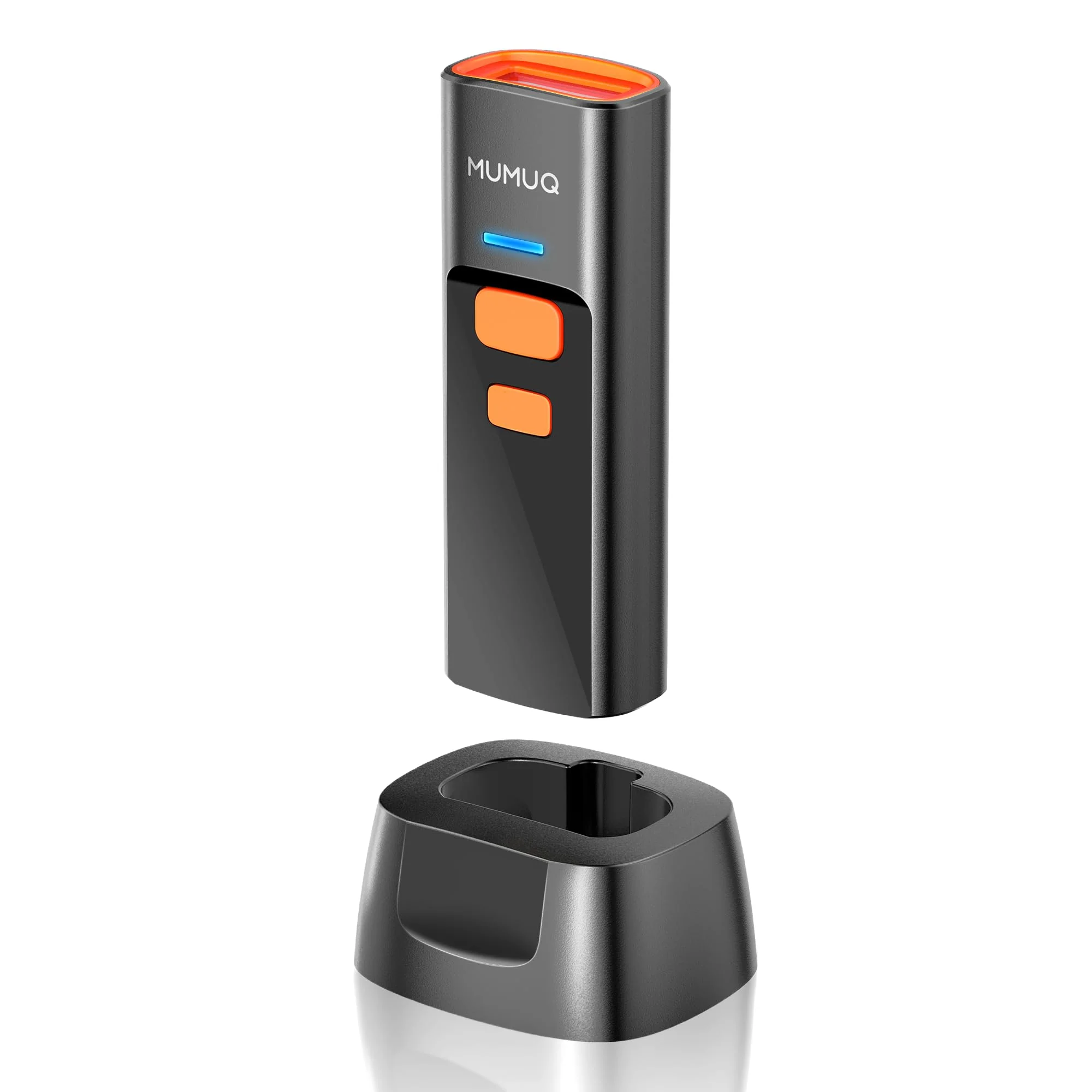 Wireless Barcode Scanner Mini Bluetooth 1D 2D QR Bar Code Scanner 3-in-1 Bluetooth & 2.4G & USB Wire Barcode Reader Compatible with Windows Android iOS Tablet PC (with Charging Dock)