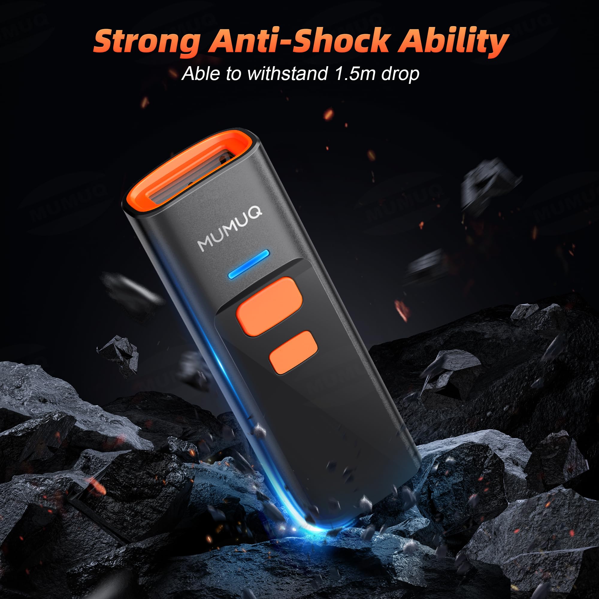 Wireless Barcode Scanner Mini Bluetooth 1D 2D QR Bar Code Scanner 3-in-1 Bluetooth & 2.4G & USB Wire Barcode Reader Compatible with Windows Android iOS Tablet PC (with Charging Dock) - Image 5