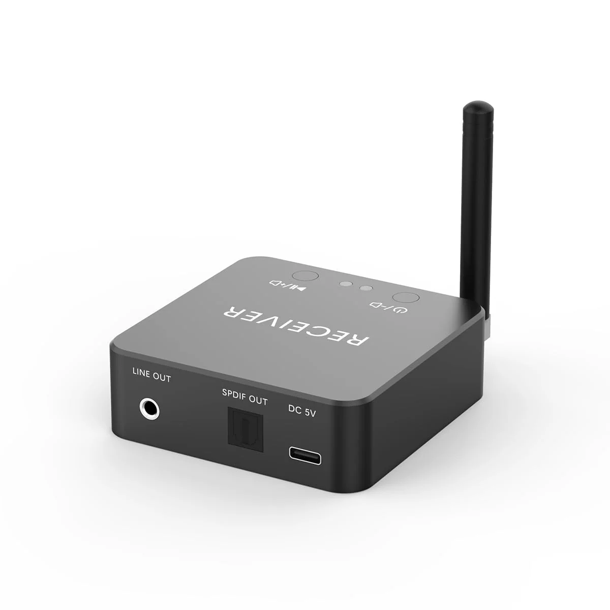 Wireless Bluetooth Receiver 192KHz Digital to Analog Audio, 160ft Long Range with Built-in Bluetooth 5.3 Receiver, Wireless Adapter Kit with 3.5mm Stereo Analog(Line) and Optical Digital(SPDIF) Out