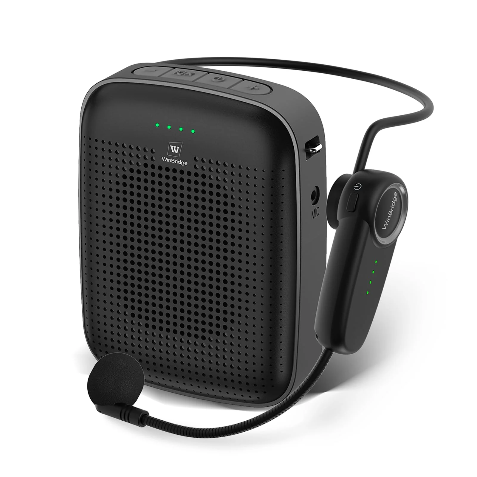 Wireless Bluetooth Voice Amplifier for Teachers – 15W Portable Mini Amplifier Speaker with Wireless Microphone Headset, Personal Mic for Classroom, Teaching, Training & Public Speaking – A002