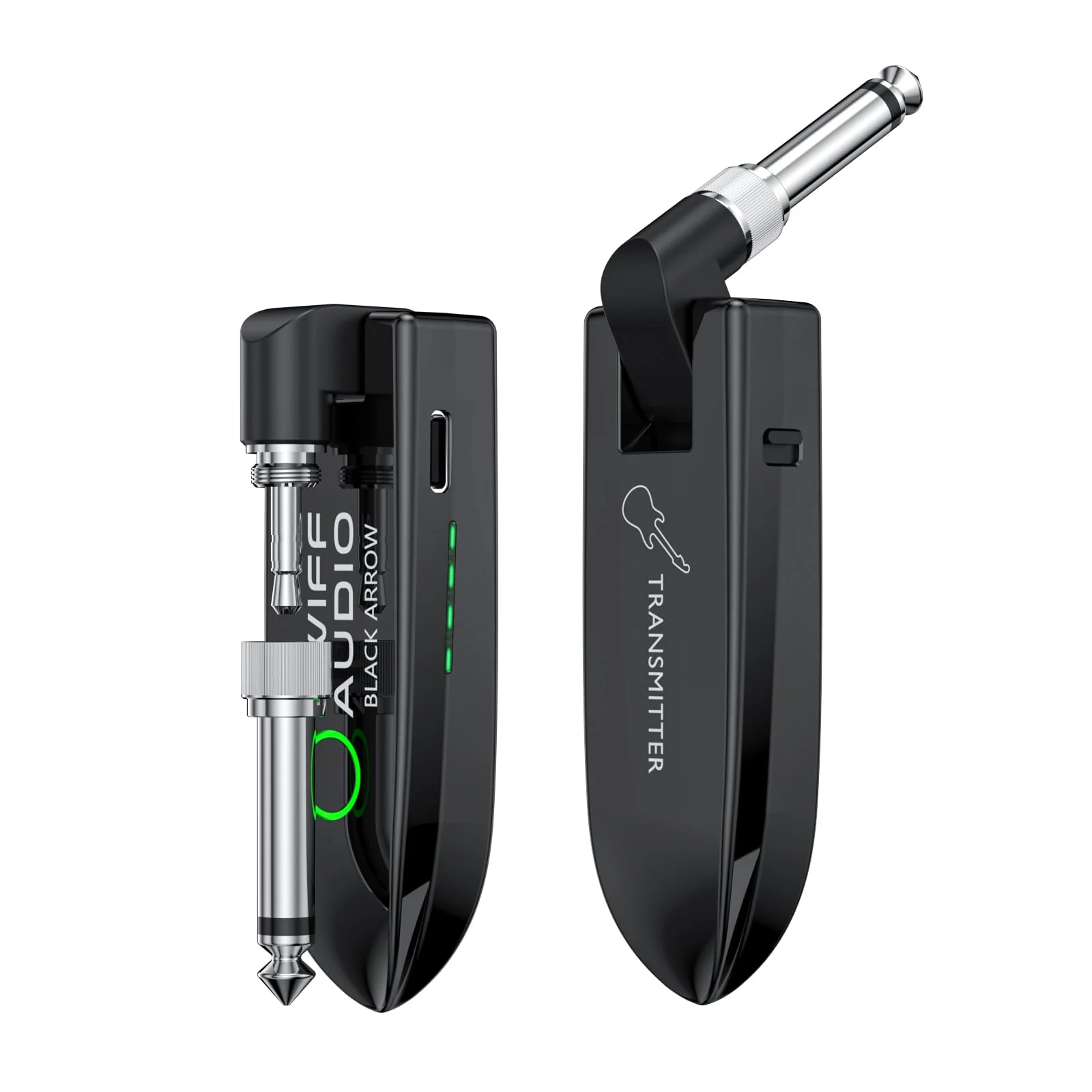 Wireless Guitar System, Digital Wireless System UHF Wireless Guitar Transmitter Receiver Support Multi Channels Rechargeable Long Battery Life for Guitar Bass Electric Instruments (Black) Black - Image 8