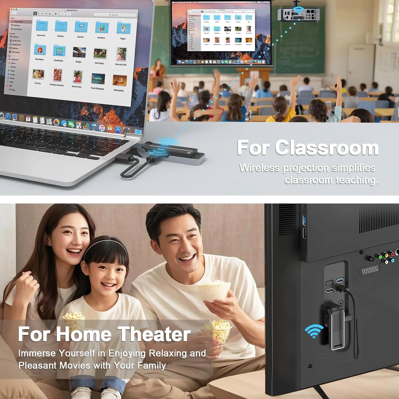 Wireless HDMI Transmitter & Receiver Kit with Heat Dissipation, 90° Bendable Interface, Dual-Band 2.4G/5G - Stream Video & Audio from Laptops/TV Boxes/Projectors to Monitors (Equip USB-C to HDMI) - Image 7