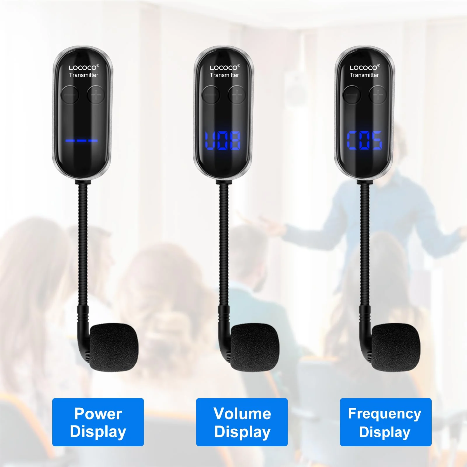 Wireless Headset Microphone Double Mic: UHF Mics Head for Two People with LED Digital Display - Head Handheld Mic 2 in 1, 165 ft Range for Voice Amplifier, Tour Guide, Teaching, Fitness, PA System Silver2 - Image 2