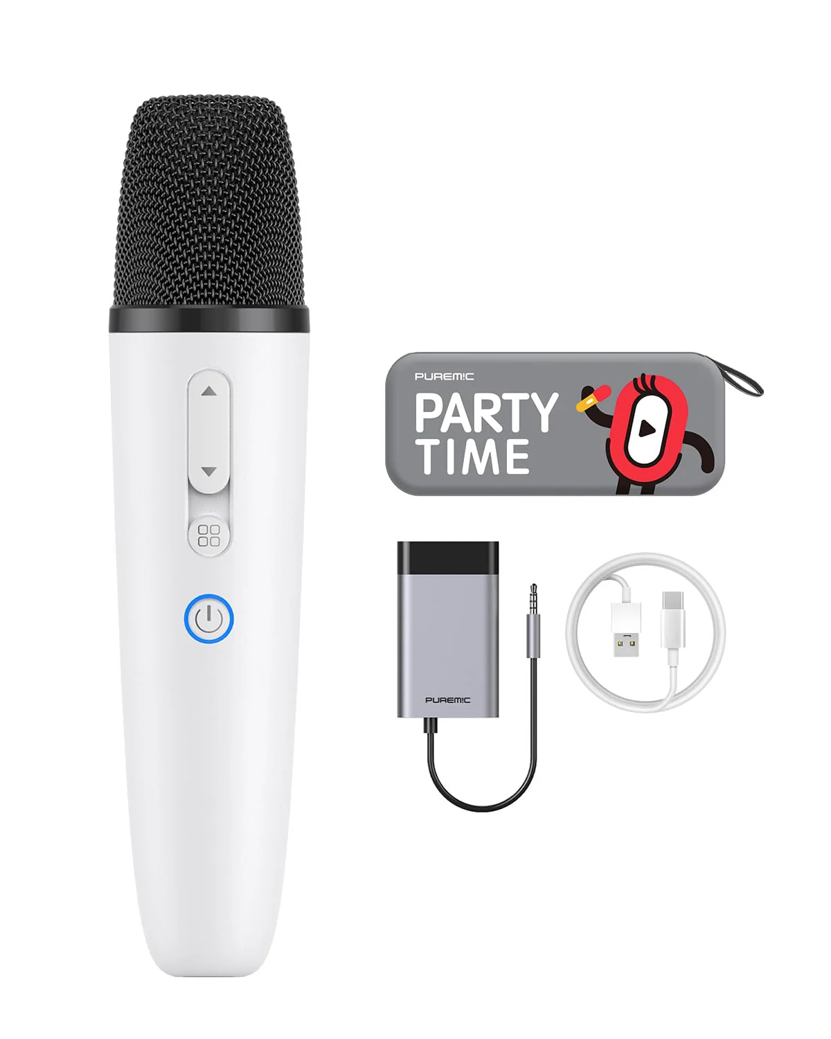 Wireless Karaoke Microphones with 8 Joy Tune Effects, Handheld Rechargeable Single Mic with 3.5mm AUX Receiver, Car Karaoke Micphone with Portable Storage Bag for Cars, Speaker, Phones (Not for Tesla)