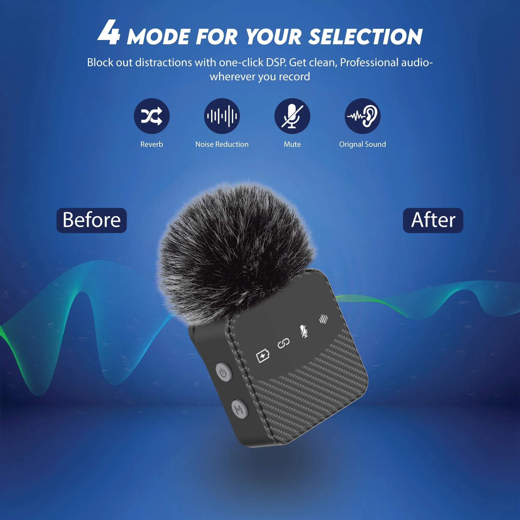 Wireless Lavalier Microphone for iPhone & Android, Auto-Pairing Noise-Reduction Clip-On Mini-Mic with Charging Case, Headphone Monitoring, Wide Compatibility for Recording & Vlogging - Image 2