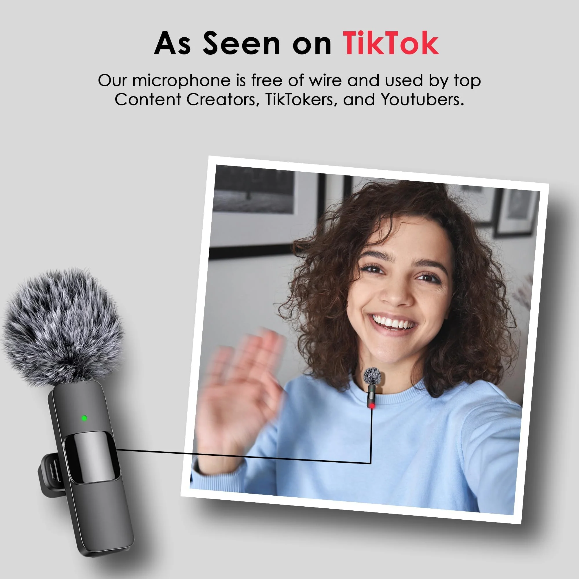 Wireless Microphone for iPhone, iPad, Android, Lavalier Microphone for Video Recording - 2 Pack iPhone Mic Crystal Clear Recording with USB-C for Podcast Microphone, ASMR, TikTok Black - Image 6