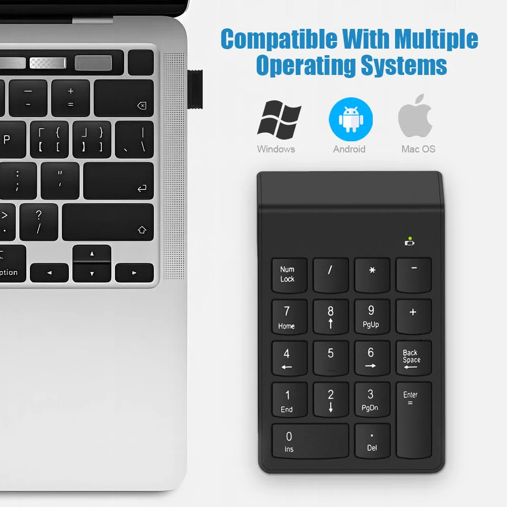 Wireless Number Pad, Numeric Keypad Numpad Keyboard 10 Key USB Keypad Office Accounting Essentials Desktop Computer Laptops Accessories Compatible Chromebook NoteBook EliteBook MateBook etc. Onyx - Image 5