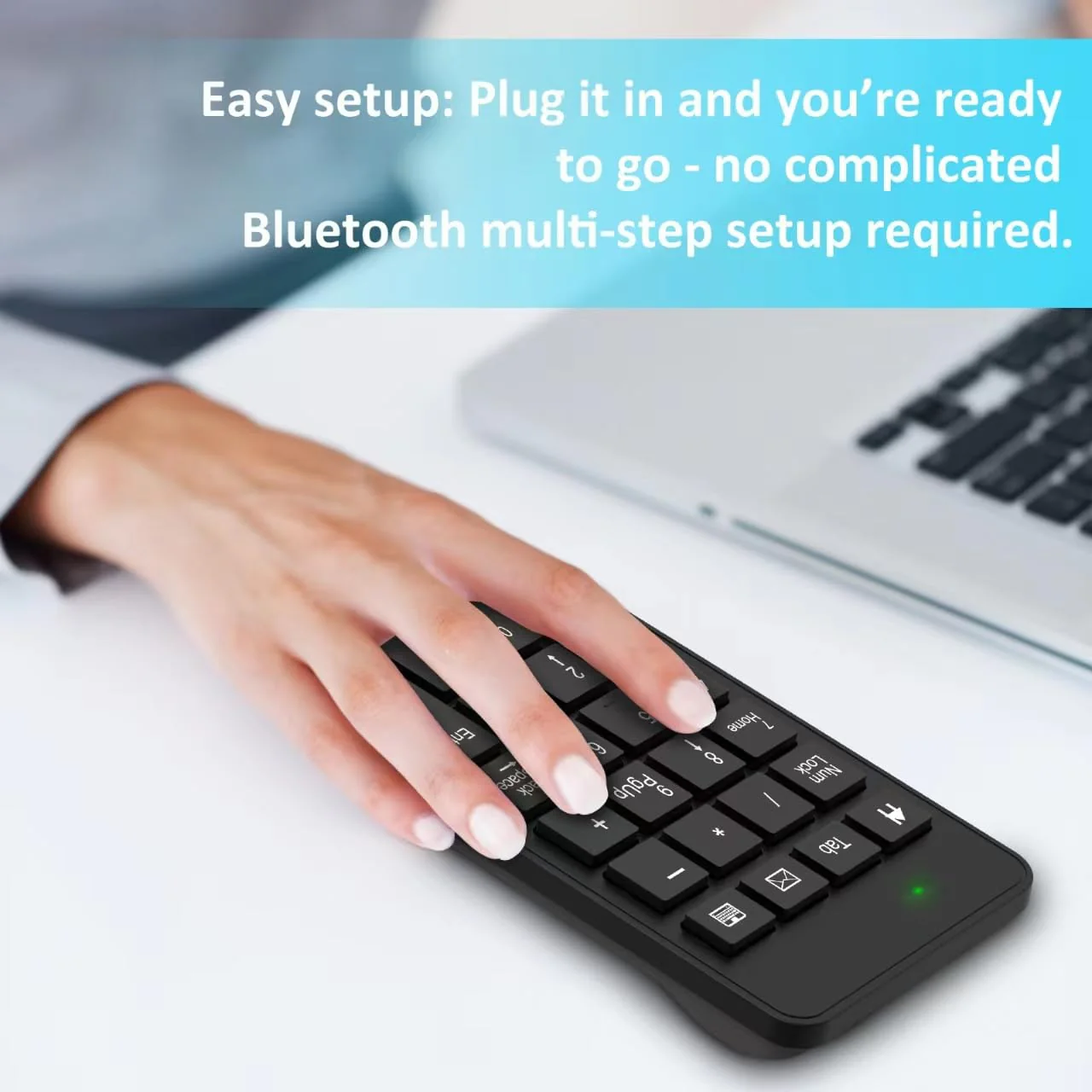 Wireless Number Pad with Battery, Enhanced Efficiency with 23 Keys Numeric Keypad Upgraded Version of 10 key USB Keyboard Financial Accounting Numpad for Laptop, PC, Notebook, Desktop,Surface Pro 2.4GWireless - Image 3