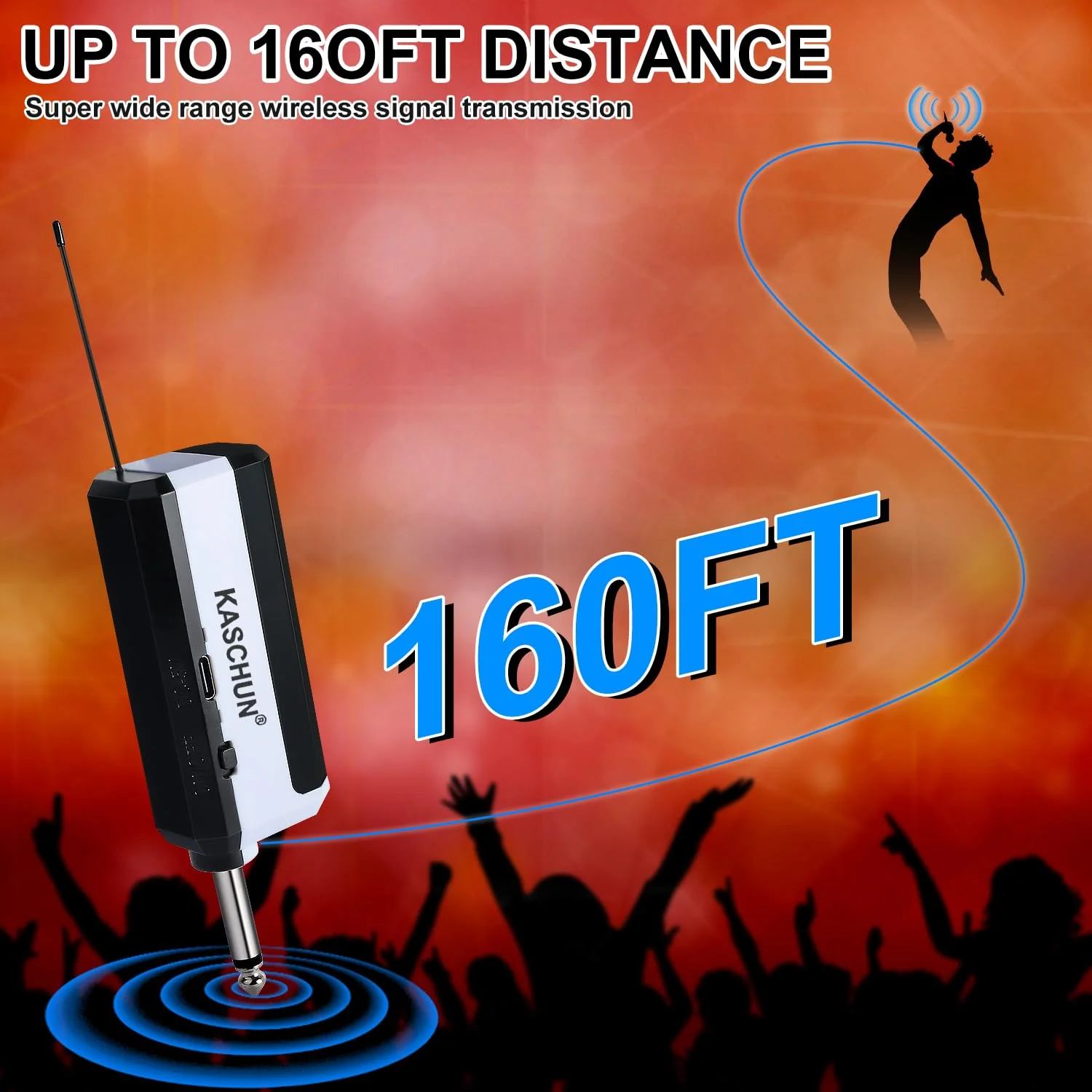 Wireless Rechargeable Metal Handheld UHF Karaoke Microphone, 160Ft Range, 2 Mics, 1 Receiver, 6-8Hrs Battery Life - Image 8