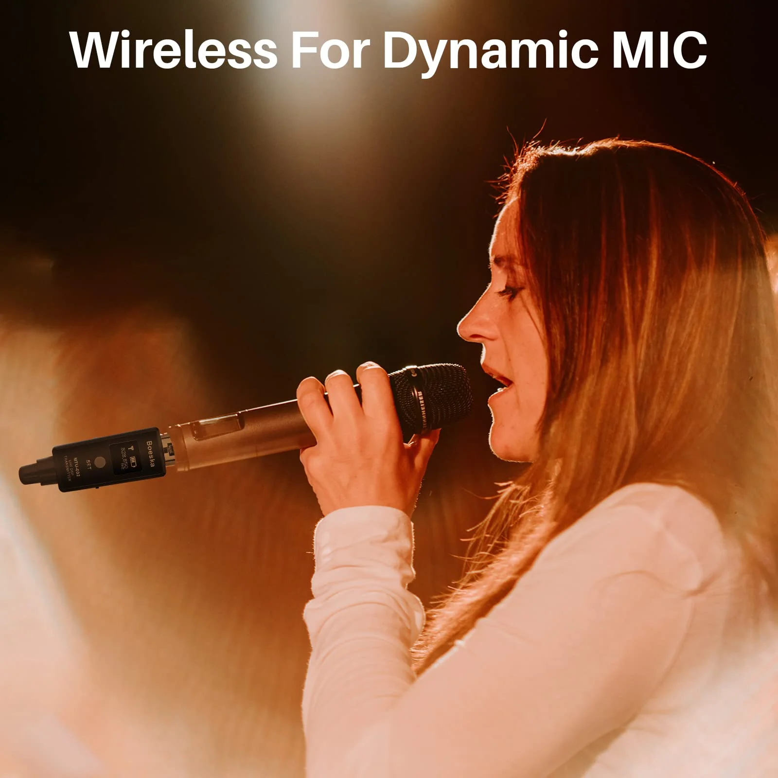 Wireless Transmitter And Receiver For Dynamic Microphones And Music Sources, UHF Wireless XLR Adapter System, 48k Frequency Signal Transmission,USB Recharge Capable, 100 Feet Range - Image 4