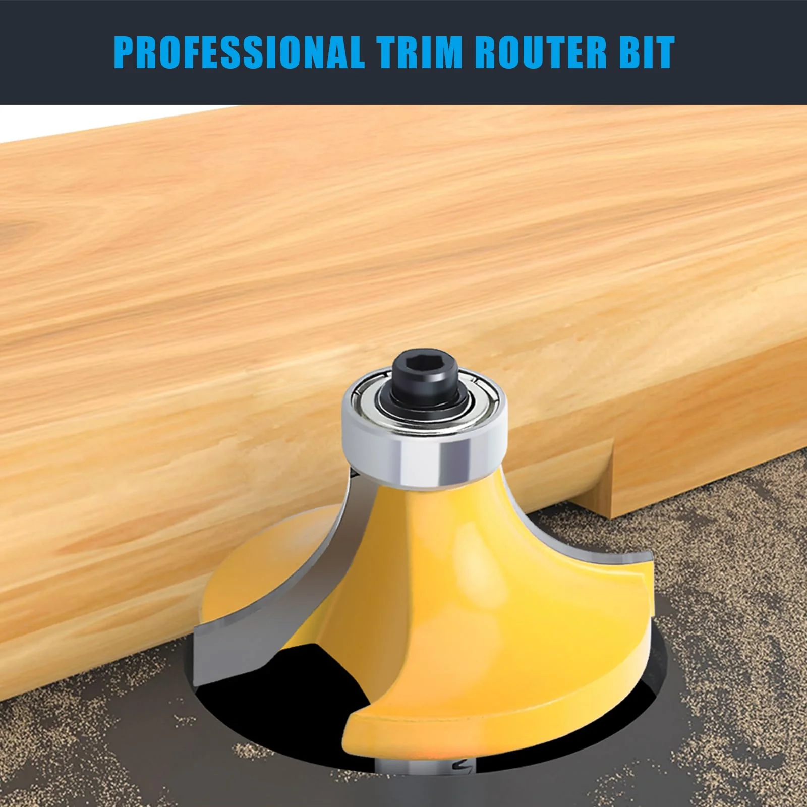 WOBLLMX 8 mm Shank Rounding Cutter, Radius 12.7 mm, with Ball Bearing Top Carbide Blade Handy Durable and Sharp for Woodworking DIY at Home R-13mm 8 mm shaft - Image 6