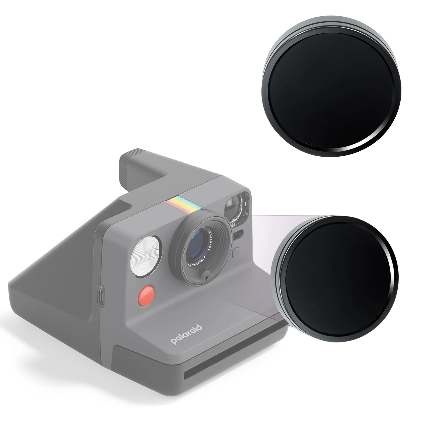 WOGOZAN Lens Cap for Polaroid Now Gen 3, Now+ Gen 2/3rd Instant Camera, Lens Cover for Polaroid, Aluminum Alloy Lens Cap & Inner Cushioning Sponge with Storage Bag (No Camera) - Black