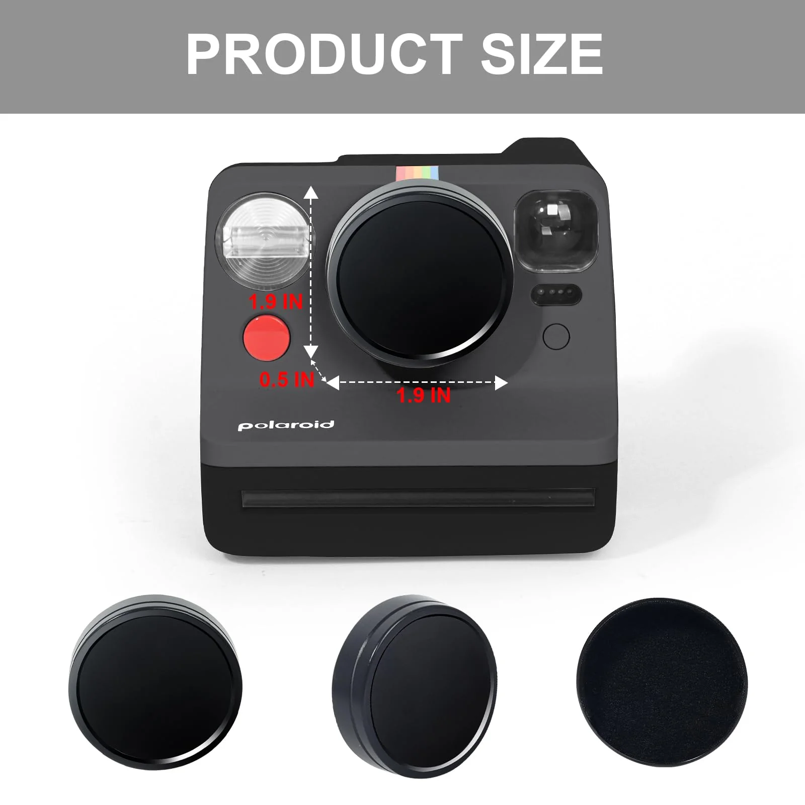 WOGOZAN Lens Cap for Polaroid Now Gen 3, Now+ Gen 2/3rd Instant Camera, Lens Cover for Polaroid, Aluminum Alloy Lens Cap & Inner Cushioning Sponge with Storage Bag (No Camera) - Black - Image 4