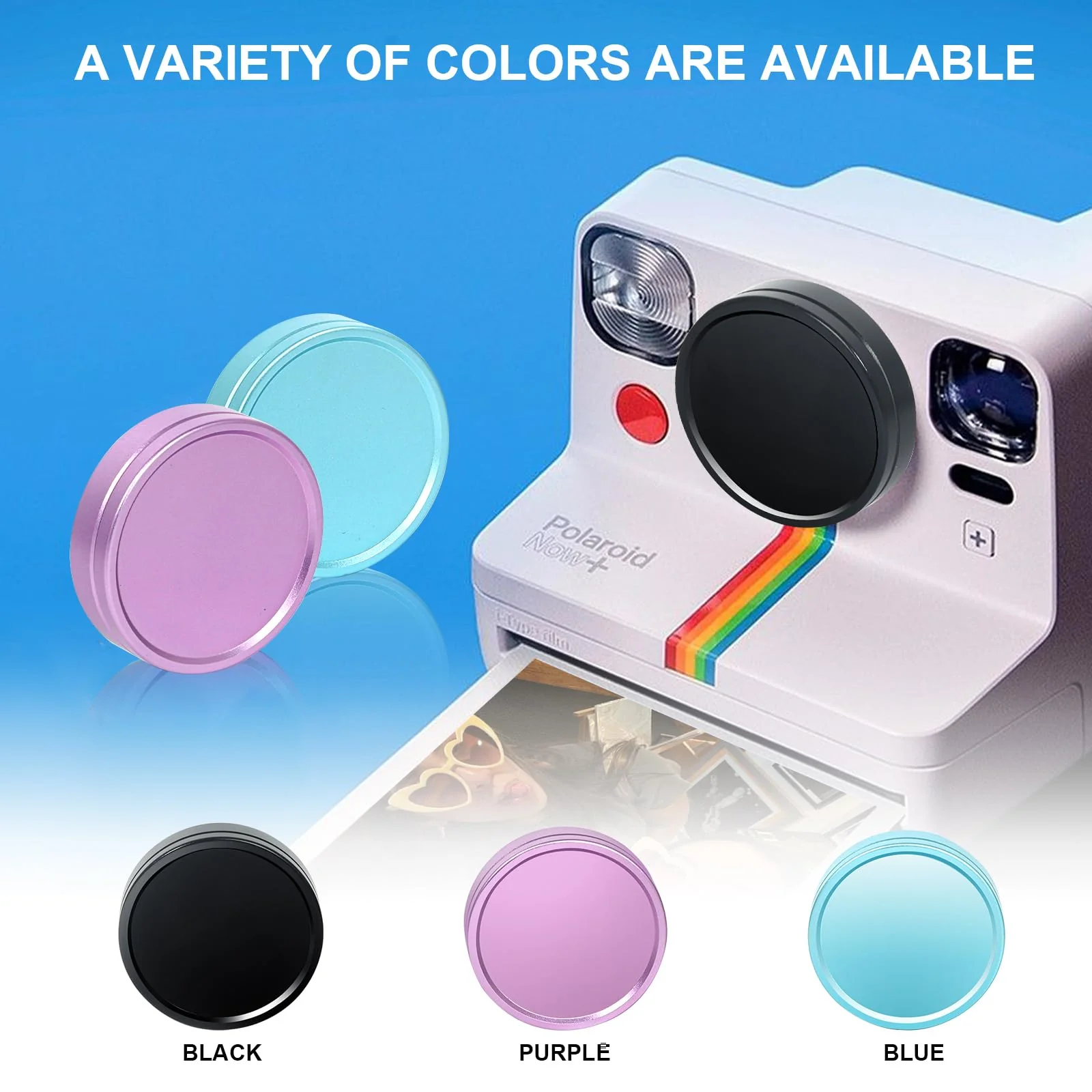 WOGOZAN Lens Cap for Polaroid Now Gen 3, Now+ Gen 2/3rd Instant Camera, Lens Cover for Polaroid, Aluminum Alloy Lens Cap & Inner Cushioning Sponge with Storage Bag (No Camera) - Black - Image 7