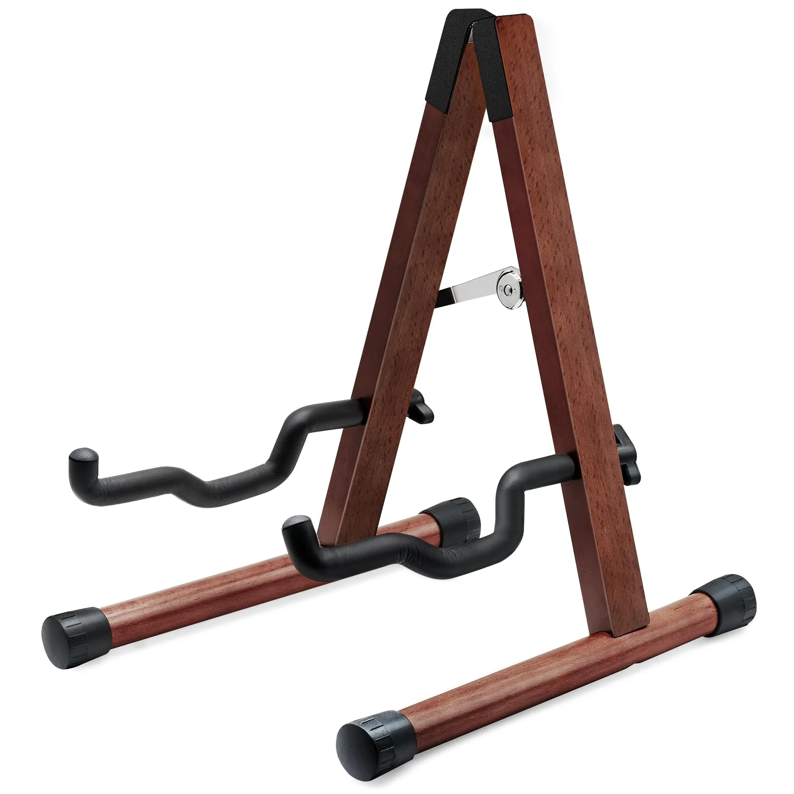 Wood Guitar Stand, Acoustic Electric Wooden Guitar Floor Stand A-Frame Folding Guitar Stand for Bass, Mandolin, Banjo (Natural-High-Grade Solid Wood) Natural-High-Grade Solid Wood