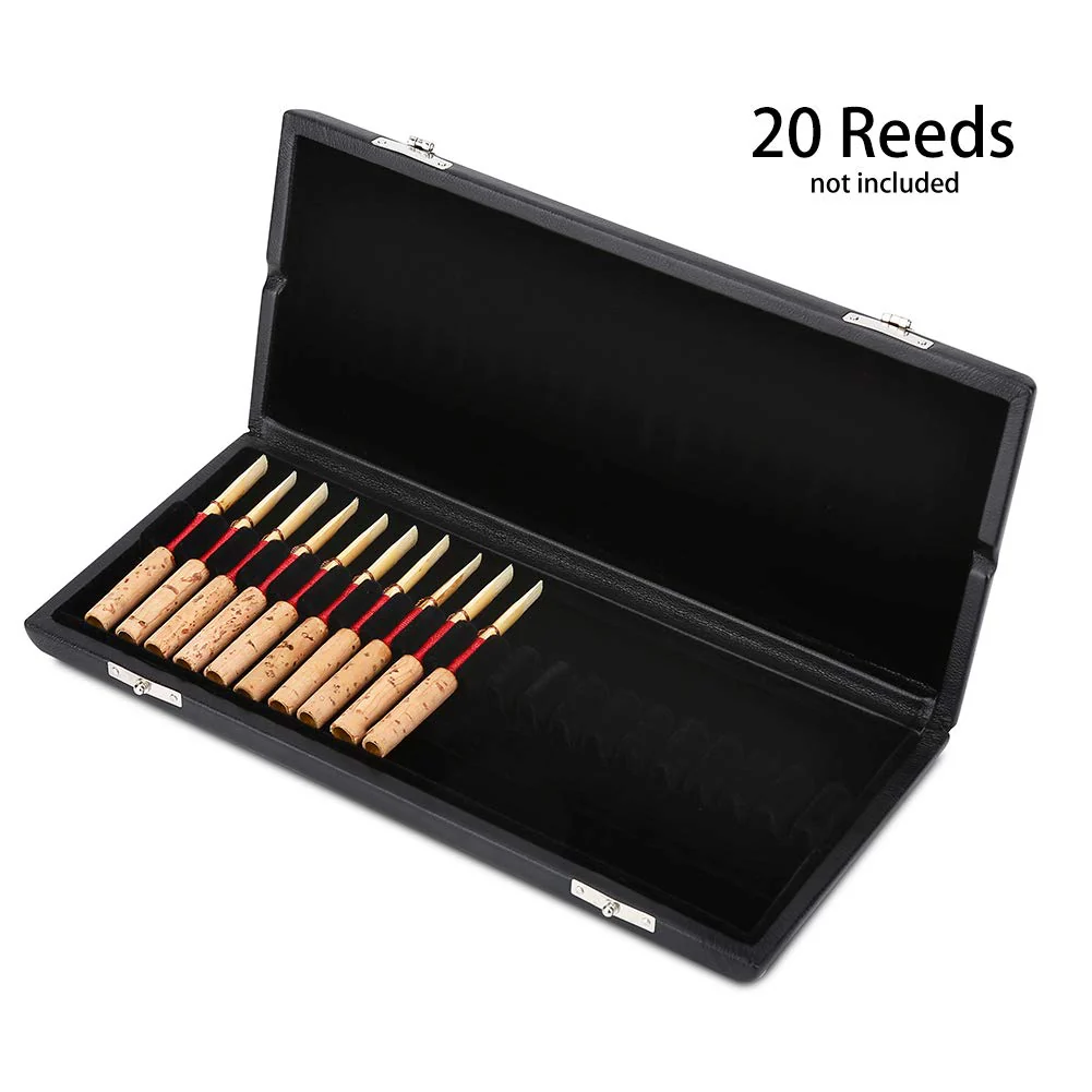 Wood + PU leather cover case holder storage box for 10/12 / 20pcs oboe reeds (Pack of 20) Pack of 20 - Image 5