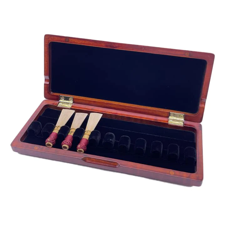 Wooden Bassoon Reed Case, Red/Black, for 3/5/10 Reeds (for 10 reeds, red) for 10 reeds - Image 3