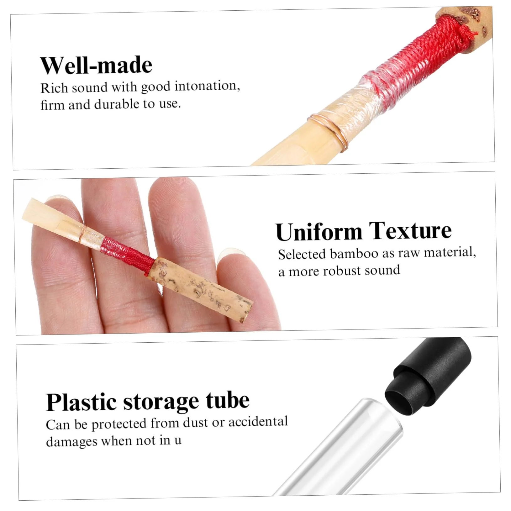Wooden Oboe 2pcs Oboe Reeds Medium- Strength Hand- Scraped Double Bundle for Beginners& Intermediate- Handcrafted Accessories Oboe Cork - Image 8