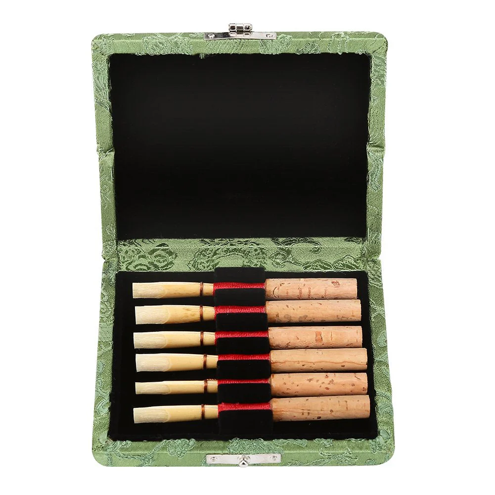Wooden Oboe Case Holder Box for 6pcs Oboe Reeds Silk Cloth Cover Case Holder Storage(Green) - Image 9
