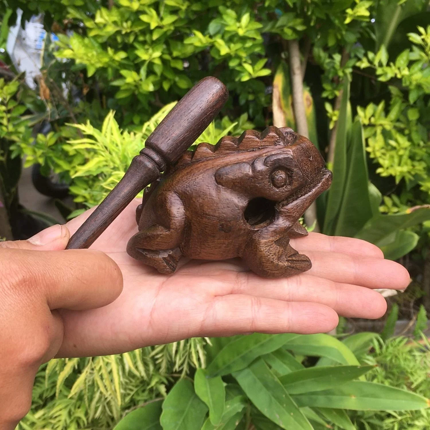 Wooden Percussion Frog, Cricket and Owl Set 3 Musical Instrument Products From Thailand Home Office Decoration Nice Gift (Small) Small - Image 4