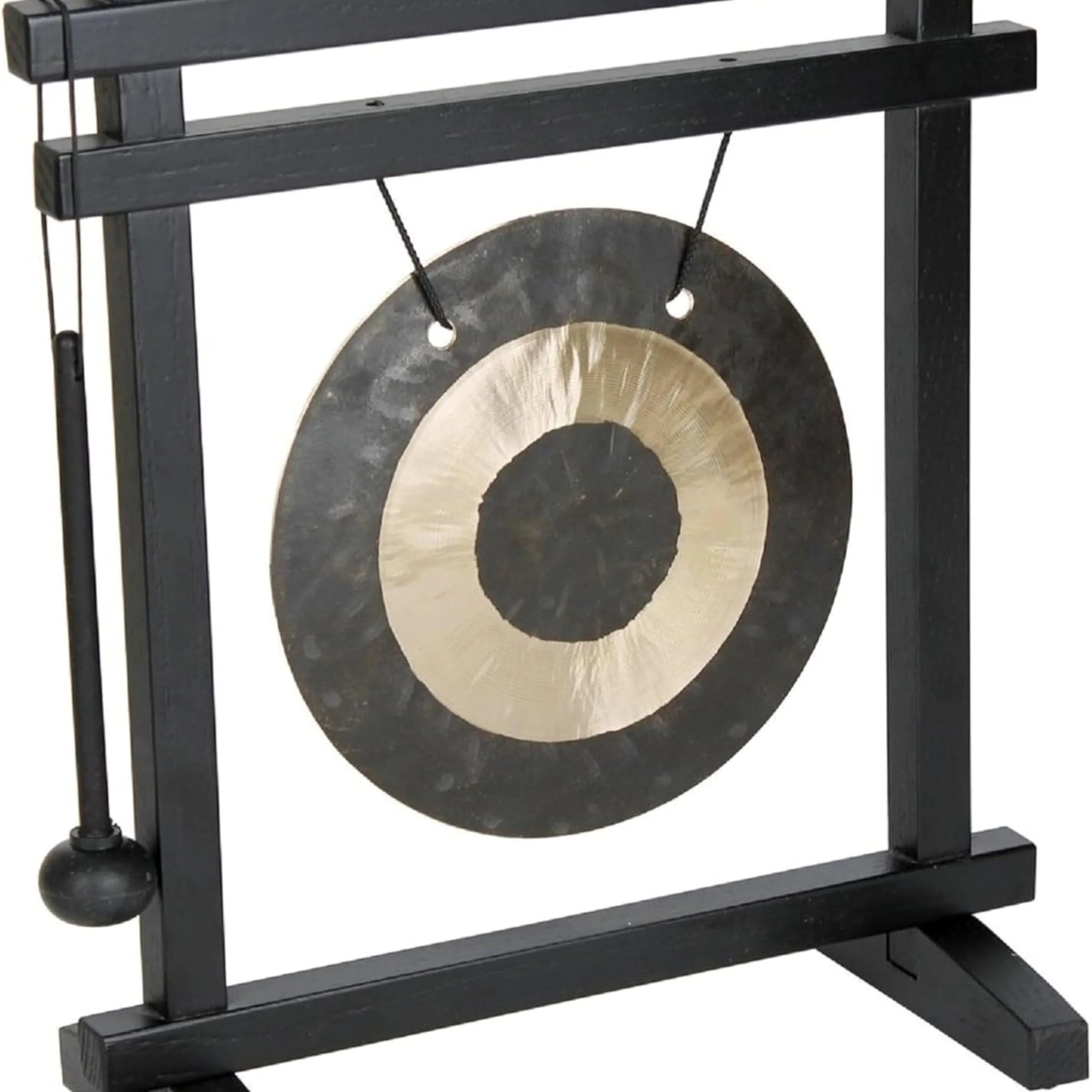 Woodstock Wind Chimes Desk Gong, Brass Hand-Hammered Bronze, Medium 12 - Inch Tall, for Meditation, Yoga, Classrooms, Offices, Great for Awareness, Relaxation Black/Bronze - Image 2