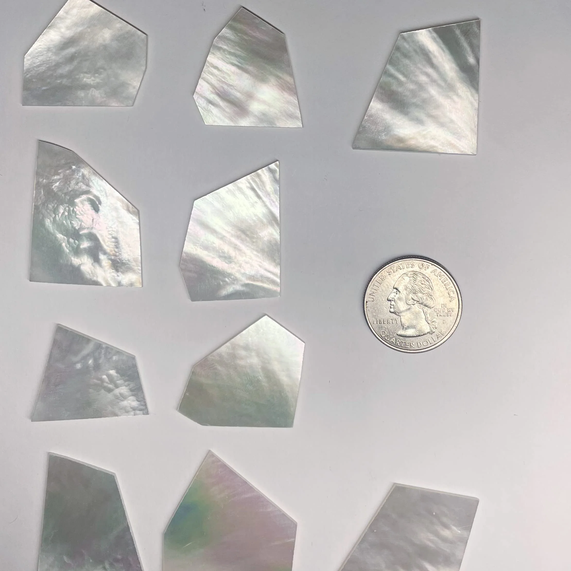 World of Shell Inlay Supplies 1 oz White Mother of Pearl Blanks .040" Thickness Perfect for Guitars, Banjos, Mandolins, Jewelry, Woodworkers, Luthiers, DIY, Professionals and Hobbyists - Image 3