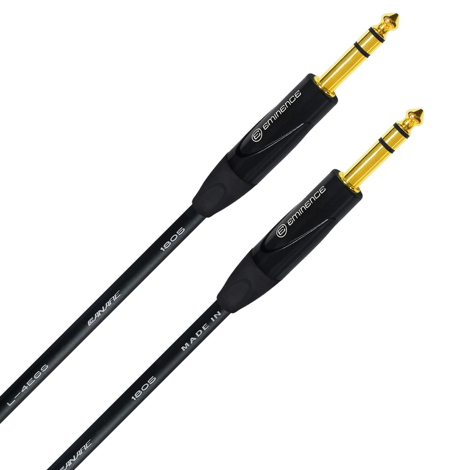 WORLDS BEST CABLES 2 Units - 6 Inch - Canare L-4E6S, Star Quad Balanced TRS Patch Cable with Eminence Gold E502 TRS Stereo Plugs - Custom Made - Image 4
