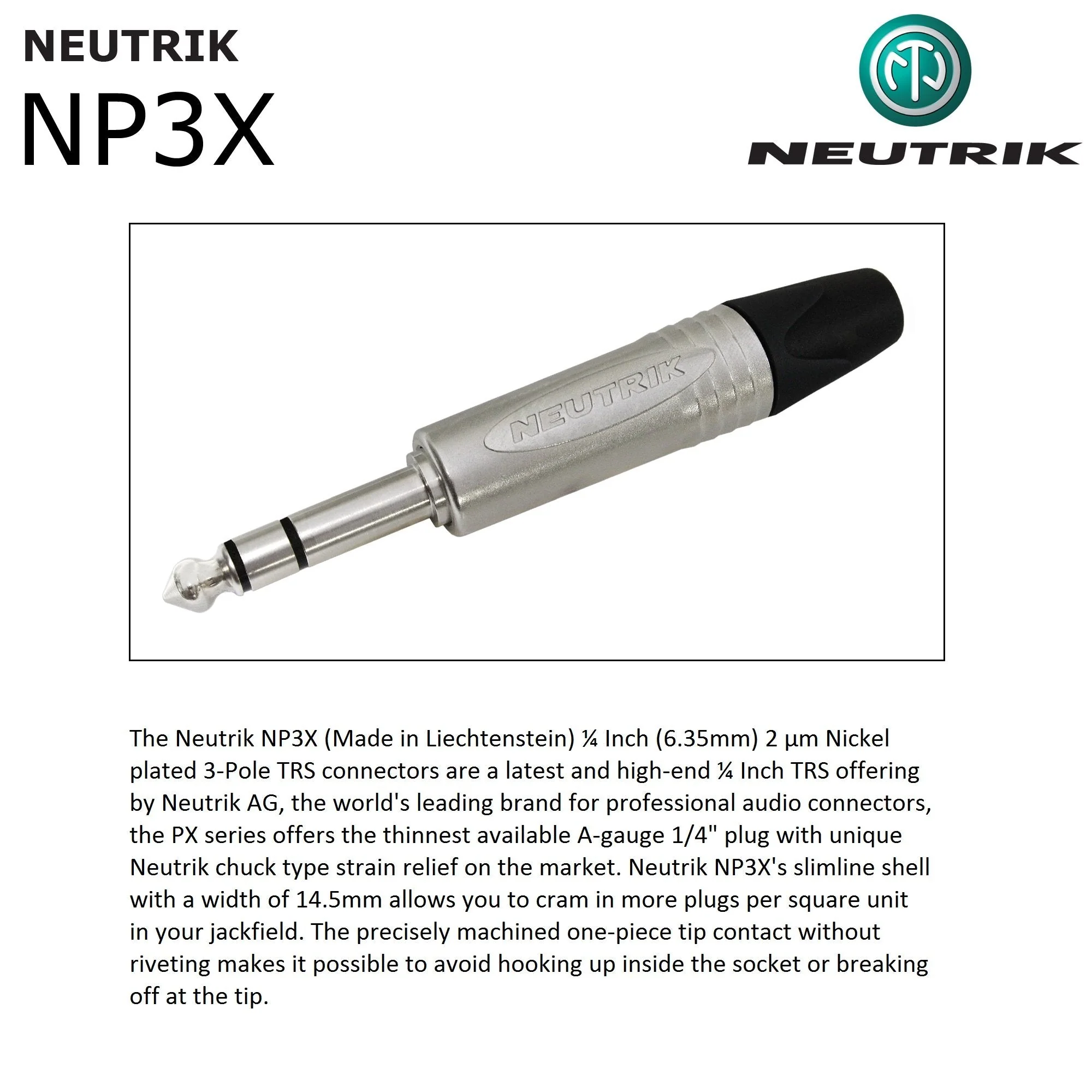 WORLDS BEST CABLES - 20 Foot - Gotham GAC-4/1 Star-Quad Stereo Headphone Extension Cable & Neutrik TRS Plug to Neutrik-Rean ΒΌ inch 3-Pole Jack + 3.5 mm Plug to ΒΌ inch Jack Adapter - Custom Made - Image 6