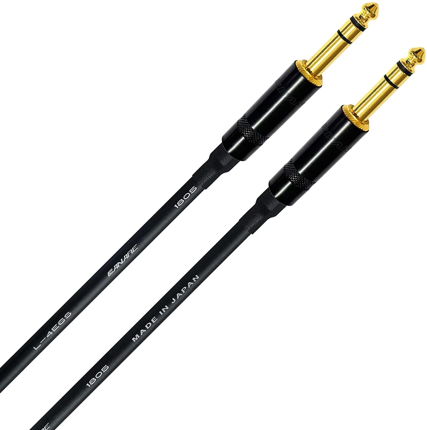 WORLDS BEST CABLES 4 Units - 1 Foot - Canare L-4E6S Star Quad, Patch Cable terminated with Neutrik-Rean NYS ΒΌ Inch (6.35mm) Gold TRS Stereo Phone Plugs - Custom Made - Image 4