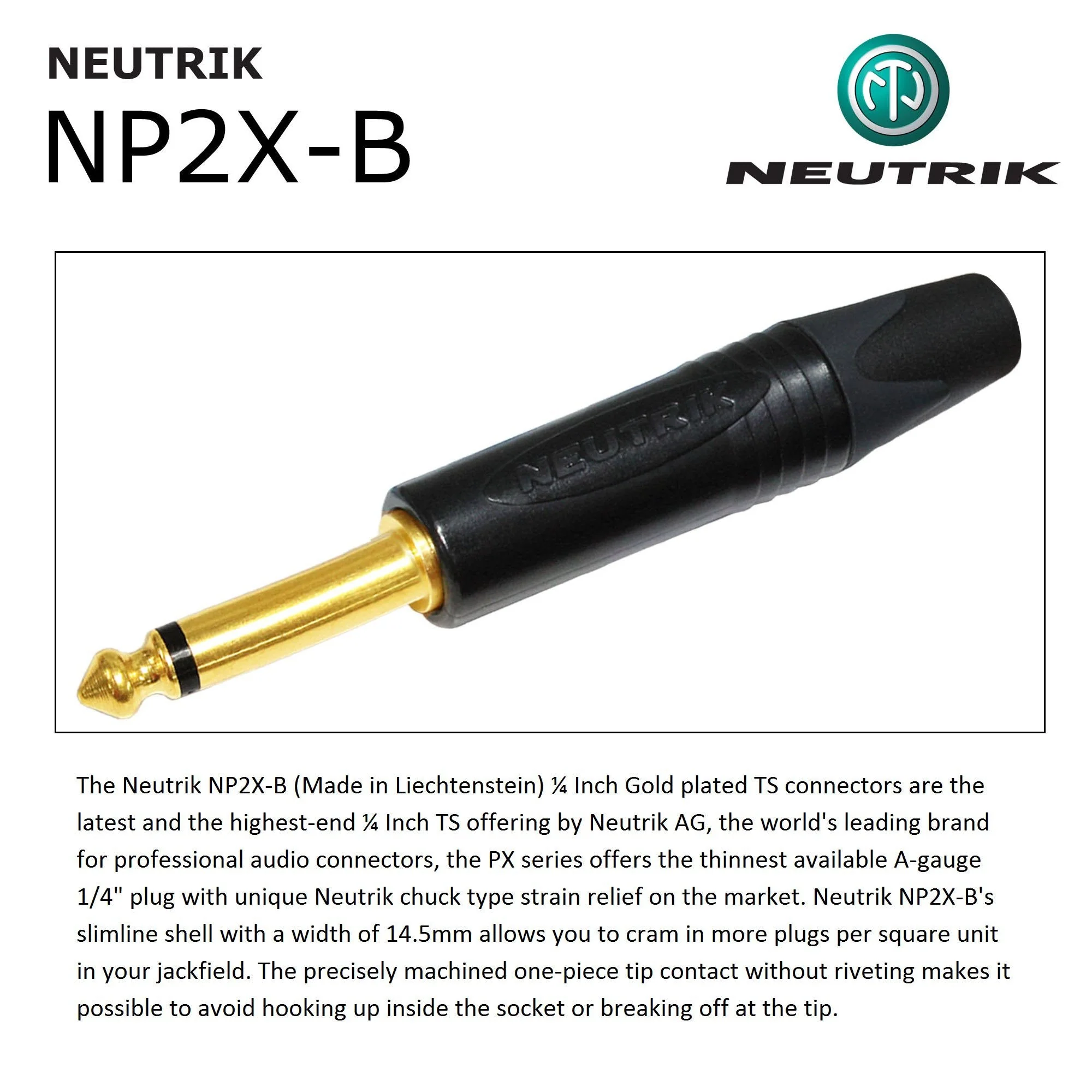 WORLDS BEST CABLES 50 Foot - Gotham GAC-1 Ultra Pro - Premium Low-Cap (21 pf/F) Guitar Bass Instrument Cable – w/Neutrik Gold Straight to Angled ¼ inch (6.35mm) TS Connectors - Custom Made - Image 8