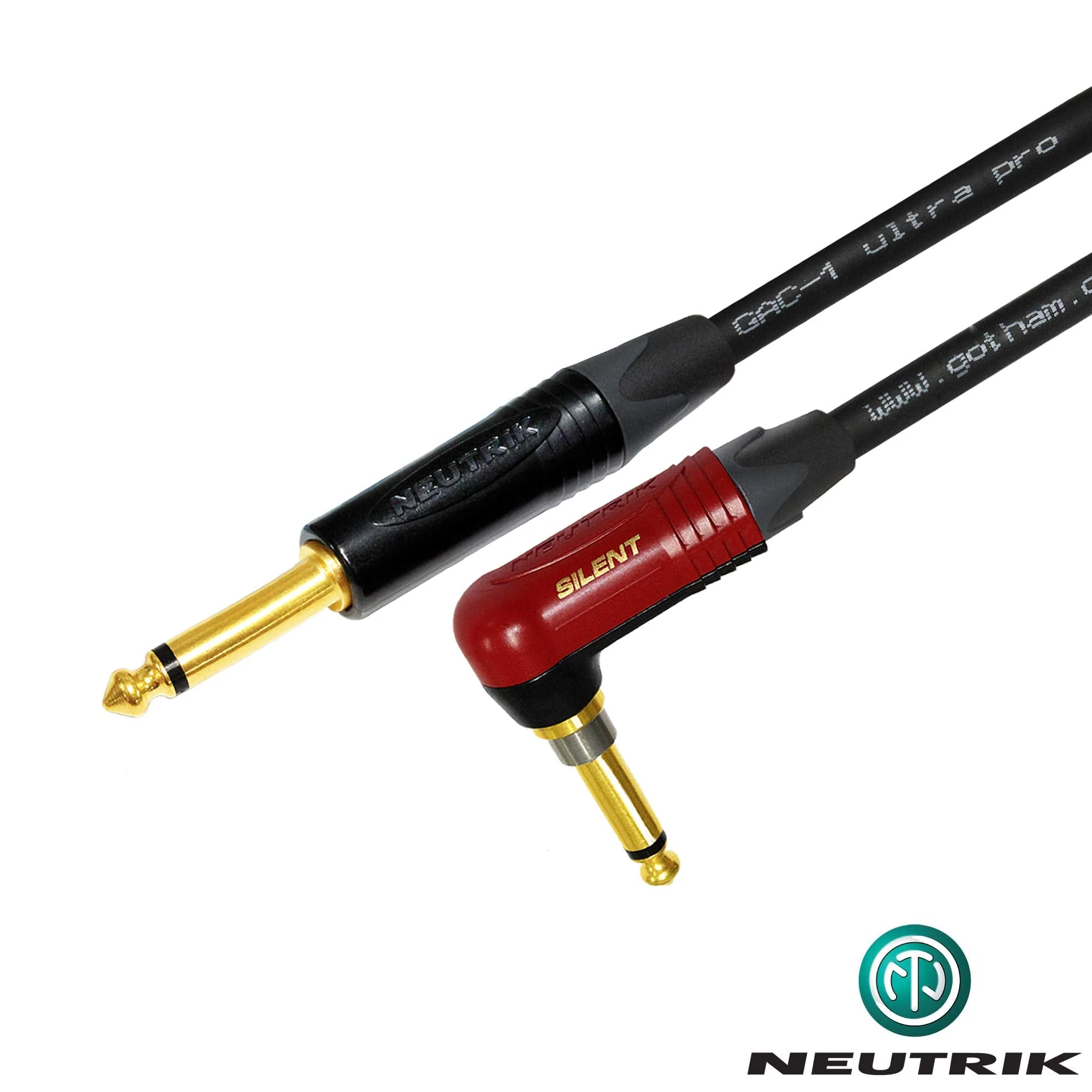 WORLDS BEST CABLES 50 Foot - Gotham GAC-1 Ultra Pro - Premium Low-Cap (21 pf/F) Guitar Bass Instrument Cable w/Neutrik Gold Straight to Angled (Silent Plug) ¼ inch (6.35mm) TS Plugs - Custom Made - Image 5