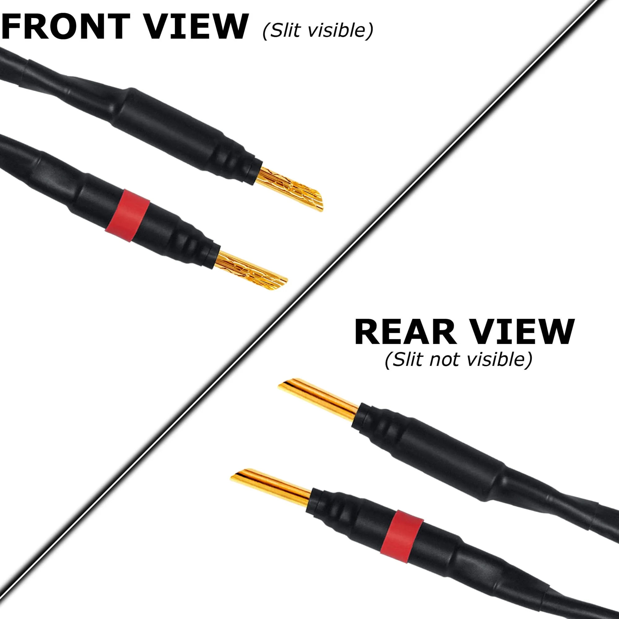 WORLDS BEST CABLES 6 Foot - Canare 4S11 – Audiophile Grade - HiFi Star-Quad Speaker Cable Pair with Eminence Gold Banana & Spade Connectors - Image 5