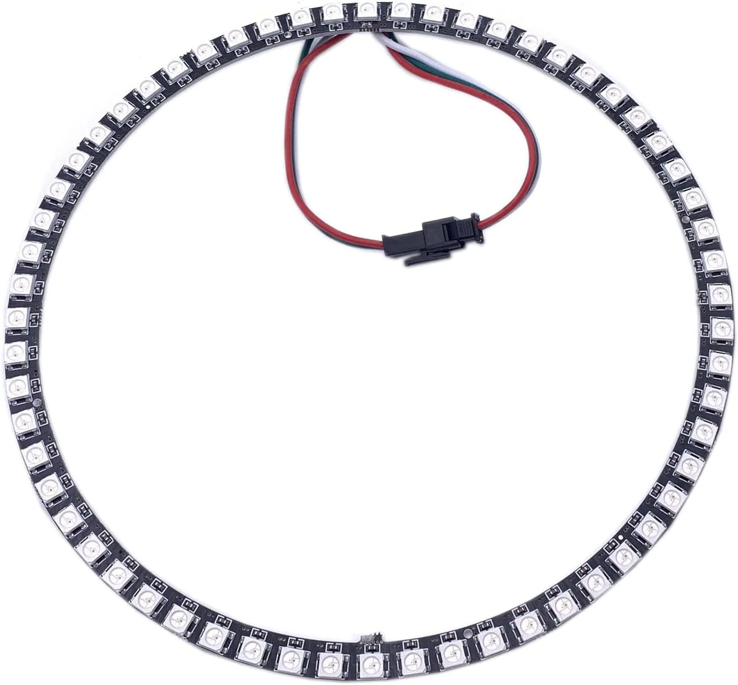 WS2812B 8/16/24/35/45/60/241 LED Pixel Ring Addressable LED Module WS2812 IC RGB Full Colour Round LED Circle DC5V (60 LEDs, Black) 60 Leds - Image 2