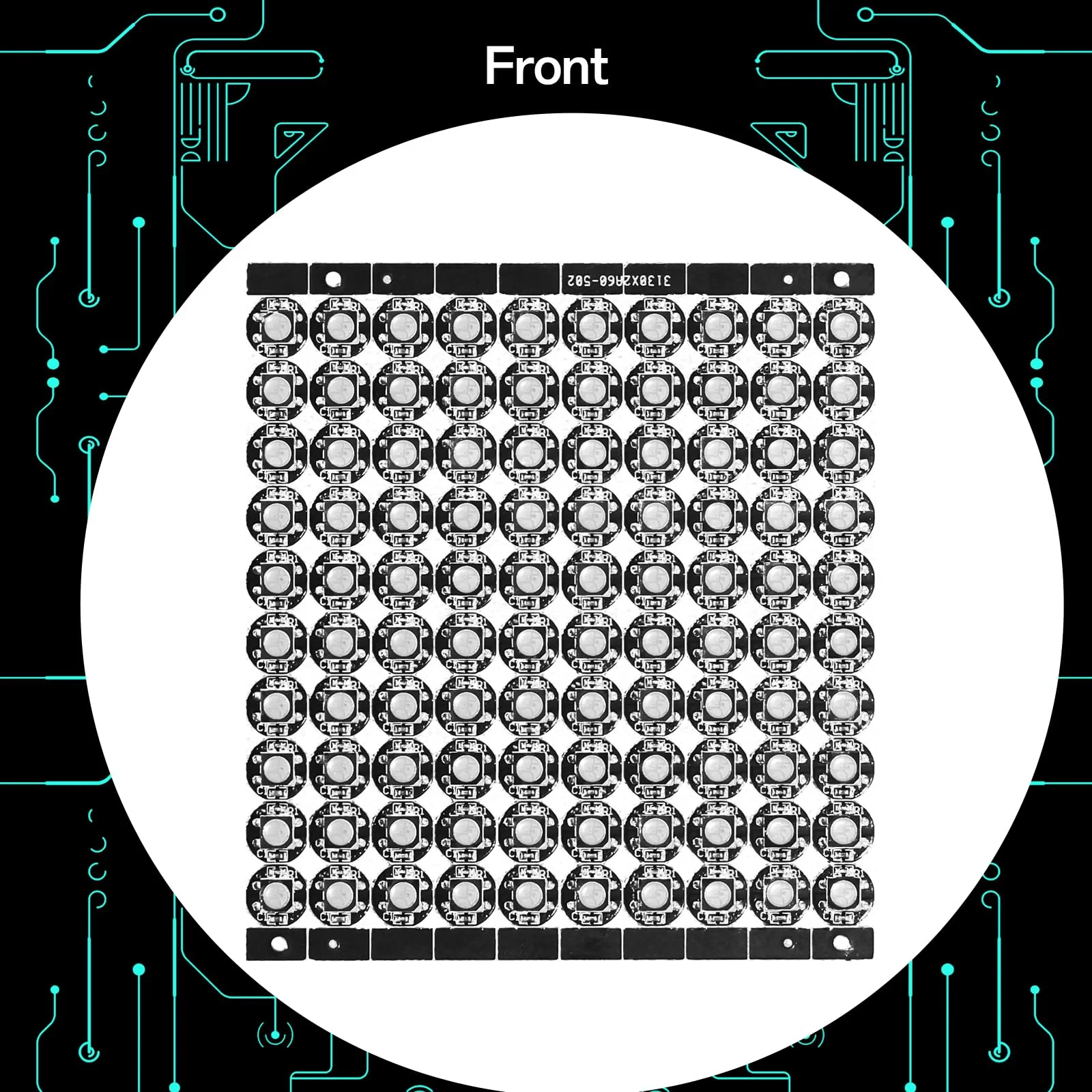WS2812B RGB IC LED Panel, 10 x 10 100 LEDs Matrix 5050 SMD Individually Addressable LED Panel for Raspberry Pi, Arduino, DIY Projects Black 10 ×10 100Pixels - Image 2
