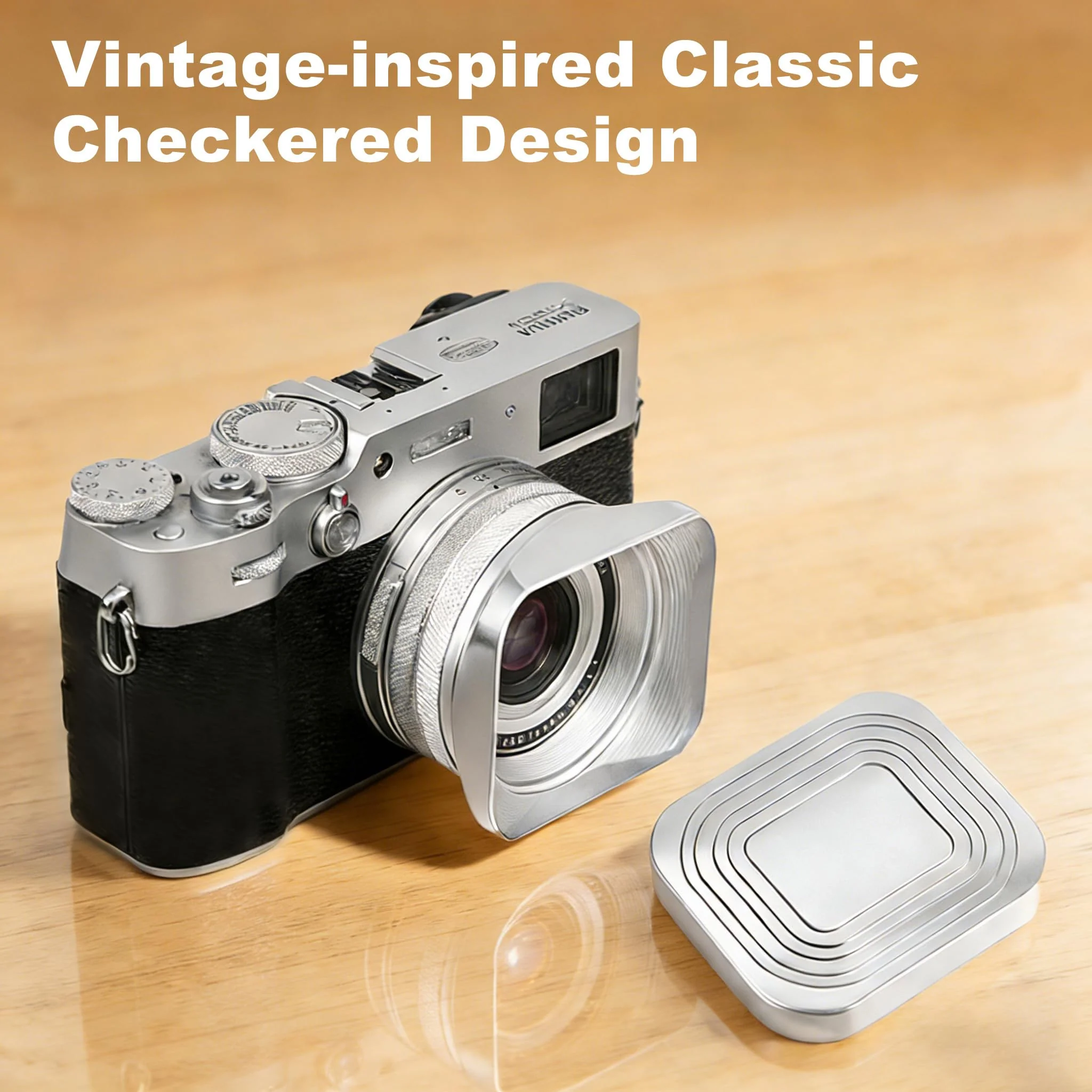 X100VI X100V Metal Lens Hood Shade with Cap and 49mm Adapter Ring Kit for Fuji X100VI Fujifilm X100V X100F X100 X100S X100T X70 Camera (Silvery) silvery - Image 3