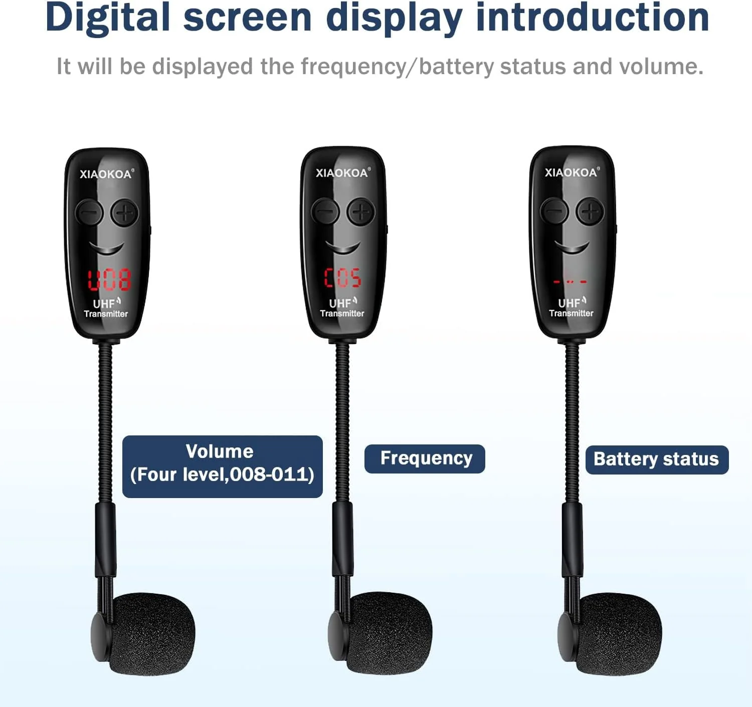 XIAOKOA Wireless Microphone for Saxophone, UHF Wireless Microphone for Musical Instruments, Wireless Receiver and Transmitter for Saxophone/Trumpet/Trombone/Clarinet - Image 4