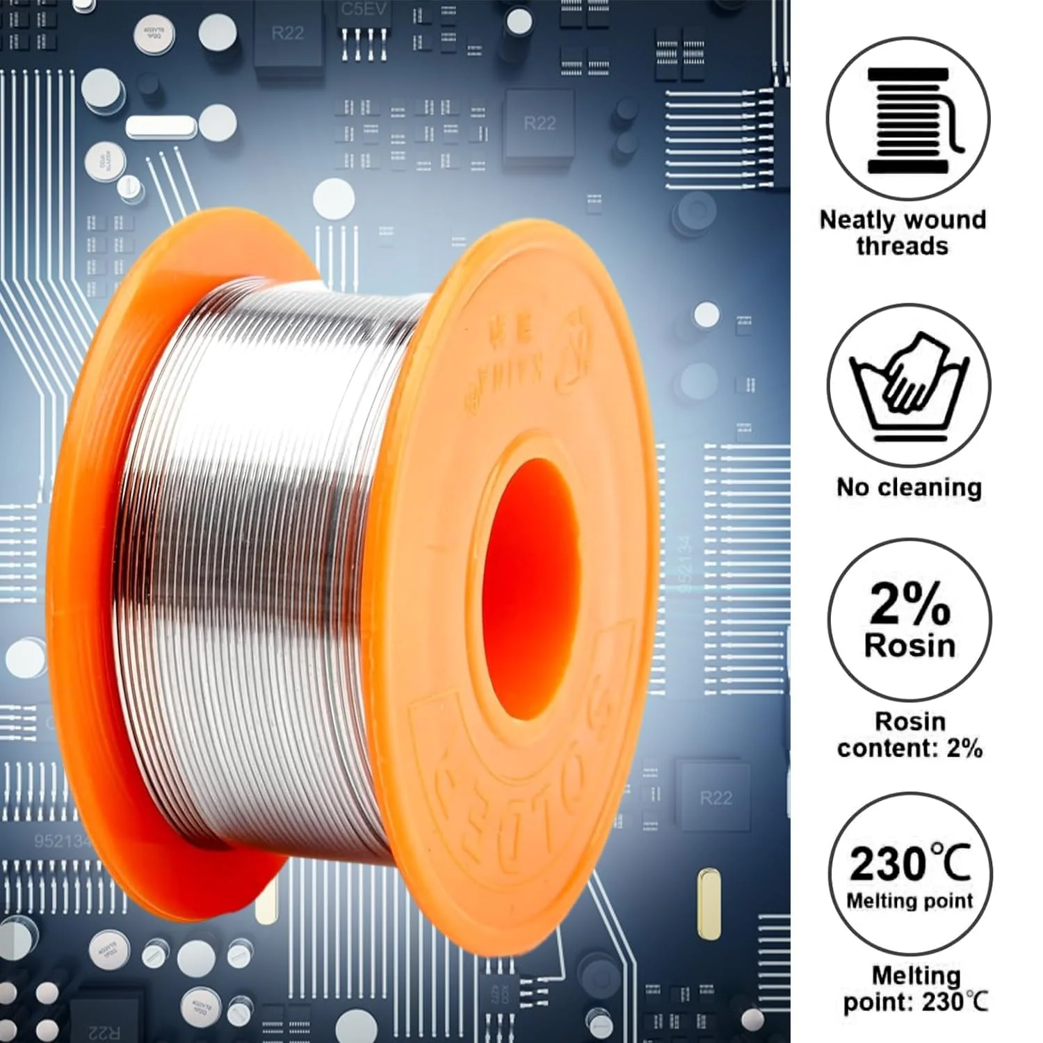 XIAQICA Solder 5 pieces 50 g solder with rosin core solder flux 0.6/0.8/1 mm with desoldering wire (2 mm/1.5 m) for DIY welding work and electrical repairs - Image 3